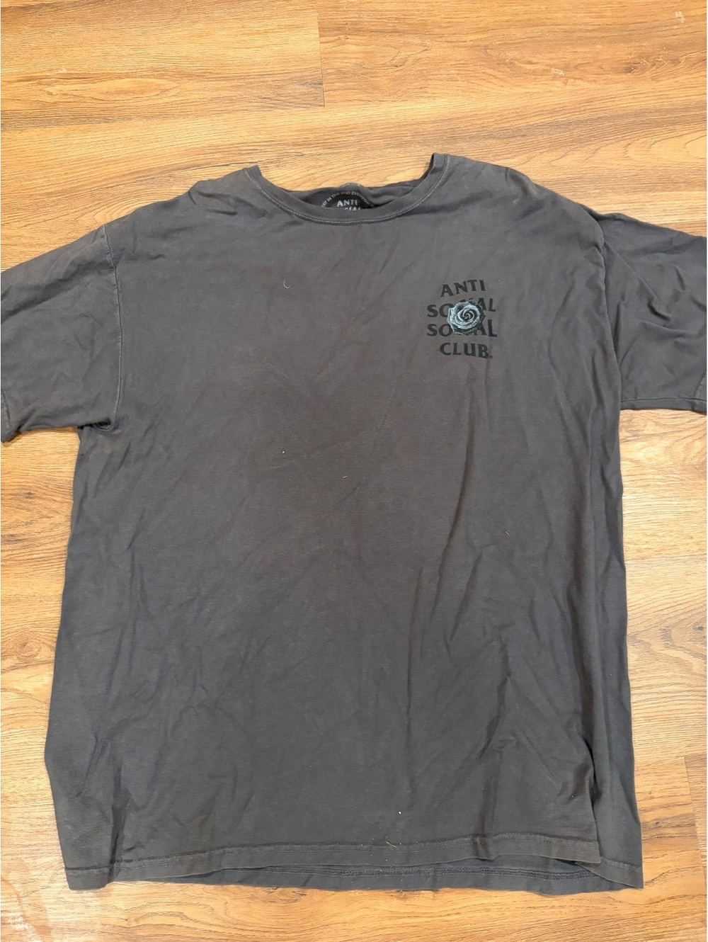 Anti Social Social Club gray rose graphic T-shirt